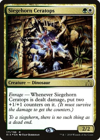 Siegehorn Ceratops [Rivals of Ixalan Promos] | Arkham Games and Comics