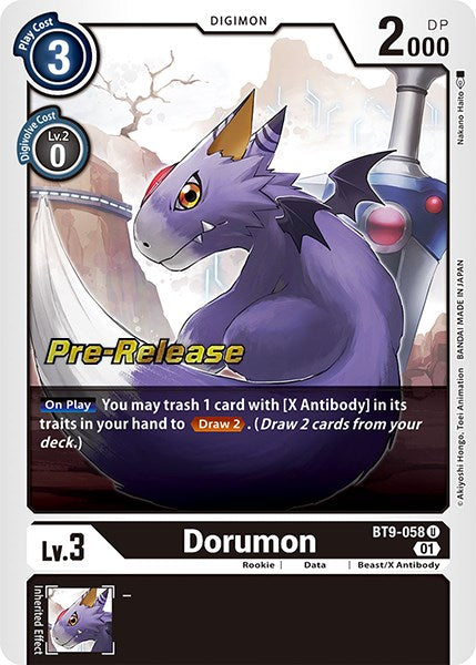 Dorumon [BT9-058] [X Record Pre-Release Promos] | Arkham Games and Comics