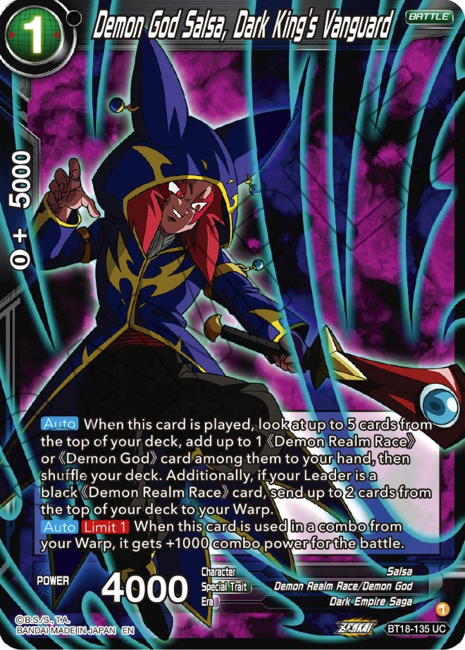 Demon God Salsa, Dark King's Vanguard (BT18-135) [Dawn of the Z-Legends] | Arkham Games and Comics