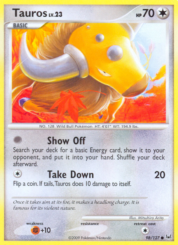 Tauros (98/127) [Platinum: Base Set] | Arkham Games and Comics