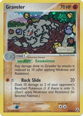 Graveler (34/92) (Stamped) [EX: Legend Maker] | Arkham Games and Comics