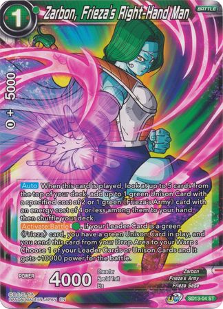 Zarbon, Frieza's Right-Hand Man (Starter Deck - Clan Collusion) [SD13-04] | Arkham Games and Comics