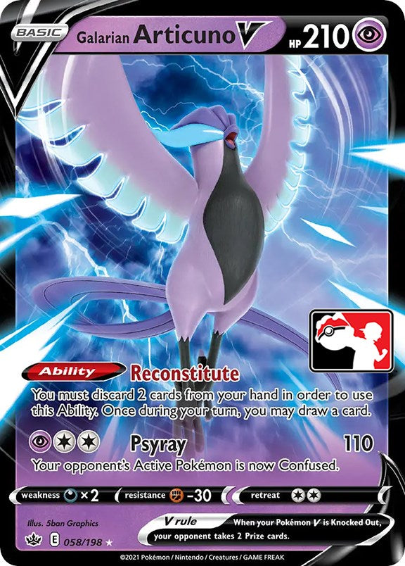 Galarian Articuno V (058/198) [Prize Pack Series One] | Arkham Games and Comics