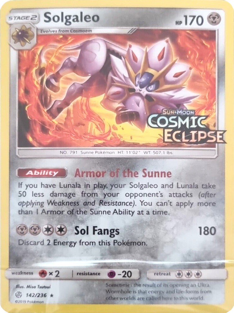 Solgaleo (142/236) (Cosmic Eclipse Stamped) [Sun & Moon: Cosmic Eclipse] | Arkham Games and Comics