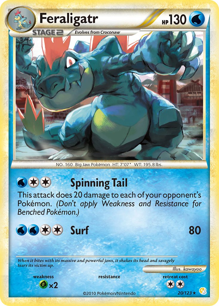 Feraligatr (20/123) (Theme Deck Exclusive) [HeartGold & SoulSilver: Base Set] | Arkham Games and Comics