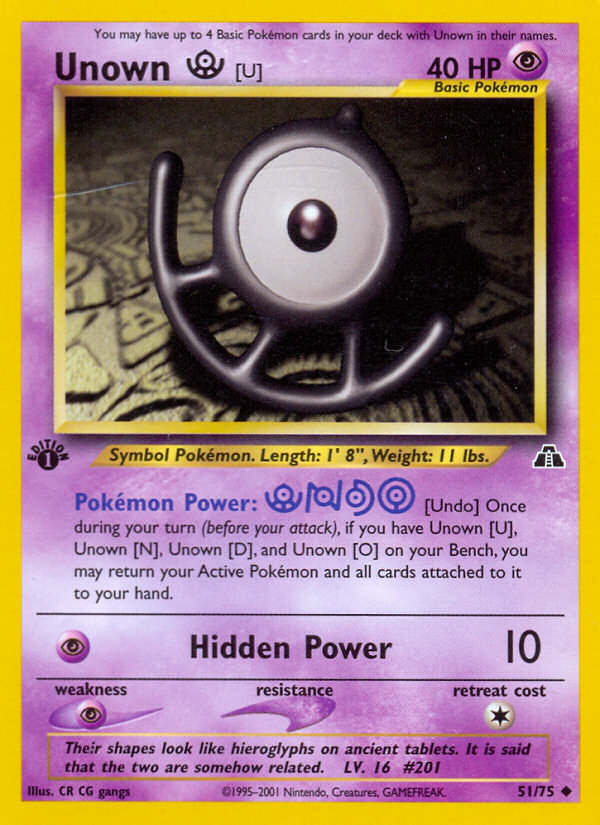 Unown [U] (51/75) [Neo Discovery 1st Edition] | Arkham Games and Comics