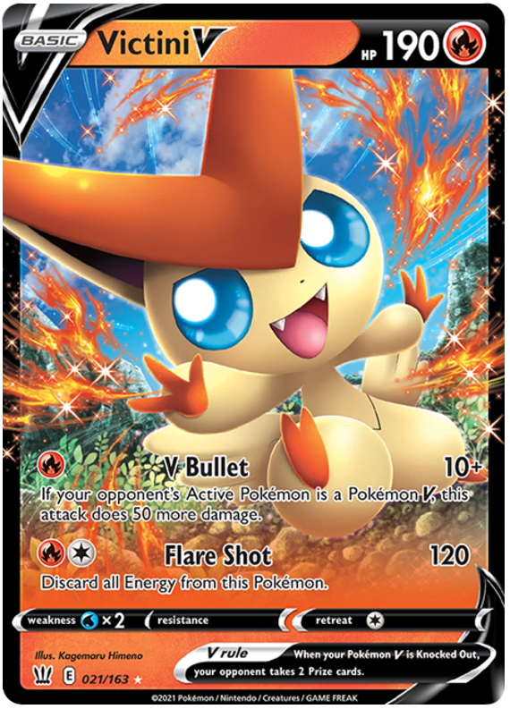 Victini V (021/163) [Sword & Shield: Battle Styles] | Arkham Games and Comics