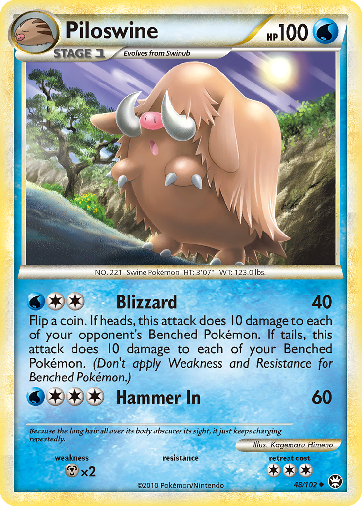 Piloswine (48/102) [HeartGold & SoulSilver: Triumphant] | Arkham Games and Comics