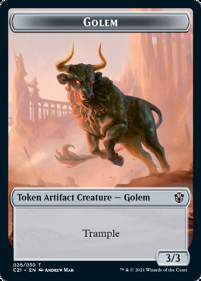 Golem (026) // Thopter Token [Commander 2021 Tokens] | Arkham Games and Comics