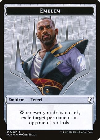 Emblem - Teferi, Hero of Dominaria [Dominaria Tokens] | Arkham Games and Comics