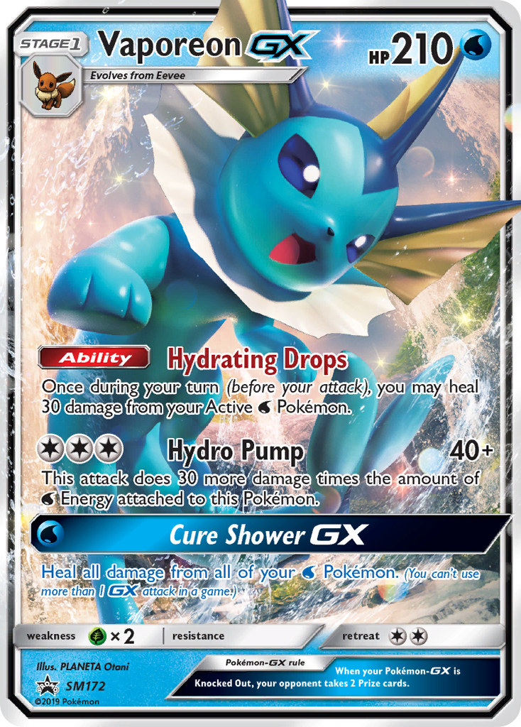 Vaporeon GX (SM172) [Sun & Moon: Black Star Promos] | Arkham Games and Comics