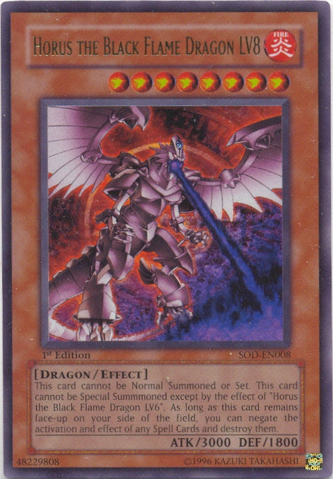 Horus the Black Flame Dragon LV8 [SOD-EN008] Ultra Rare | Arkham Games and Comics