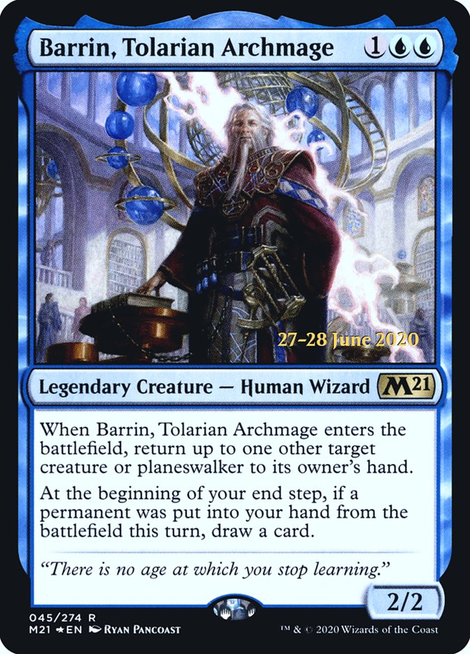 Barrin, Tolarian Archmage  [Core Set 2021 Prerelease Promos] | Arkham Games and Comics