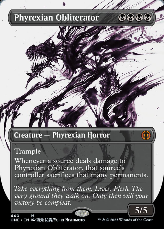 Phyrexian Obliterator (Borderless Ichor Step-and-Compleat Foil) [Phyrexia: All Will Be One] | Arkham Games and Comics