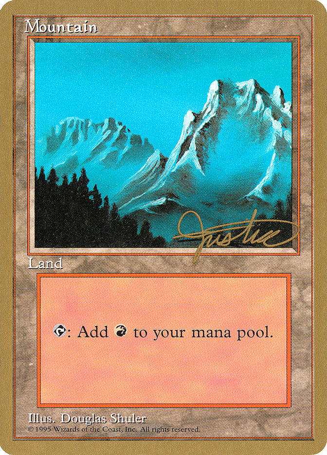 Mountain (mj374) (Mark Justice) [Pro Tour Collector Set] | Arkham Games and Comics