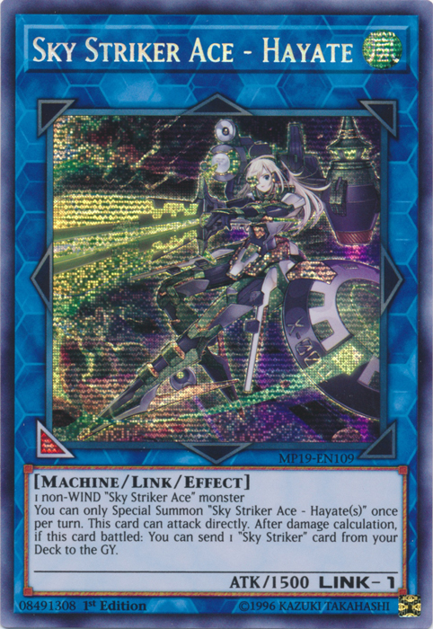 Sky Striker Ace - Hayate [MP19-EN109] Prismatic Secret Rare | Arkham Games and Comics