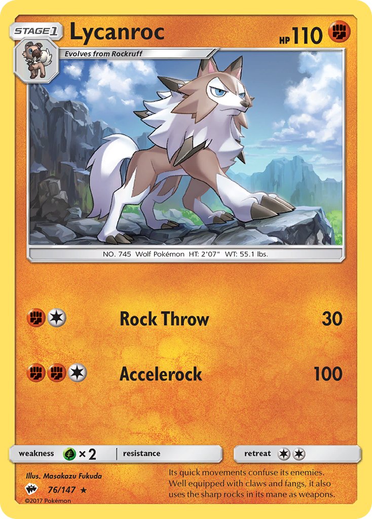 Lycanroc (76/147) (Theme Deck Exclusive) [Sun & Moon: Burning Shadows] | Arkham Games and Comics