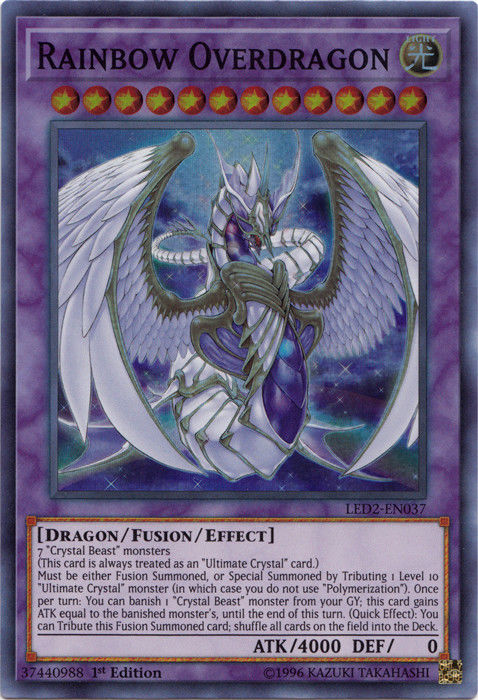 Rainbow Overdragon [LED2-EN037] Super Rare | Arkham Games and Comics