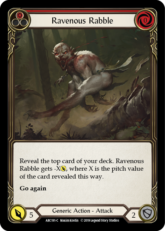 Ravenous Rabble (Red) [ARC191-C] (Arcane Rising)  1st Edition Rainbow Foil | Arkham Games and Comics