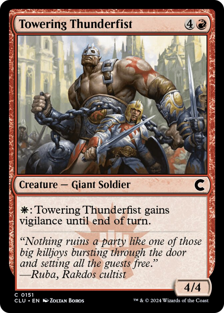 Towering Thunderfist [Ravnica: Clue Edition] | Arkham Games and Comics
