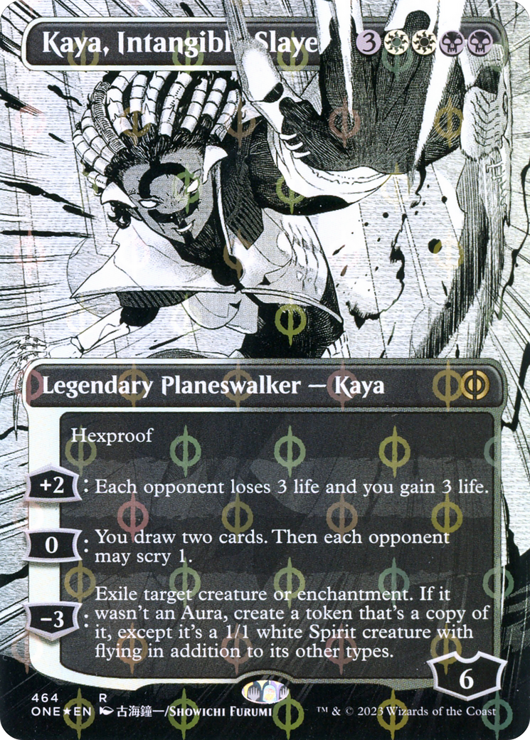 Kaya, Intangible Slayer (Borderless Manga Step-and-Compleat Foil) [Phyrexia: All Will Be One] | Arkham Games and Comics