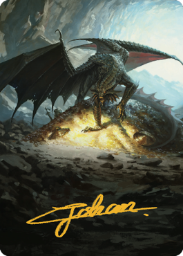 Ancient Copper Dragon Art Card (04) (Gold-Stamped Signature) [Commander Legends: Battle for Baldur's Gate Art Series] | Arkham Games and Comics