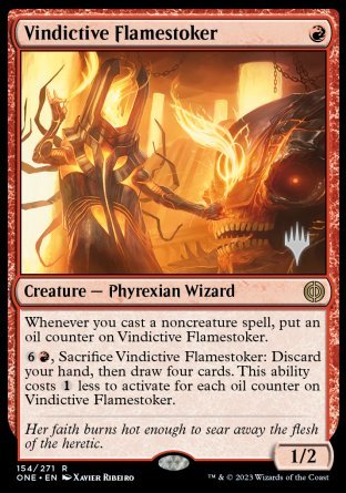 Vindictive Flamestoker (Promo Pack) [Phyrexia: All Will Be One Promos] | Arkham Games and Comics