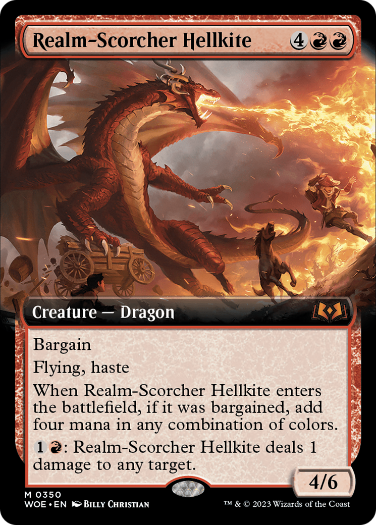 Realm-Scorcher Hellkite (Extended Art) [Wilds of Eldraine] | Arkham Games and Comics