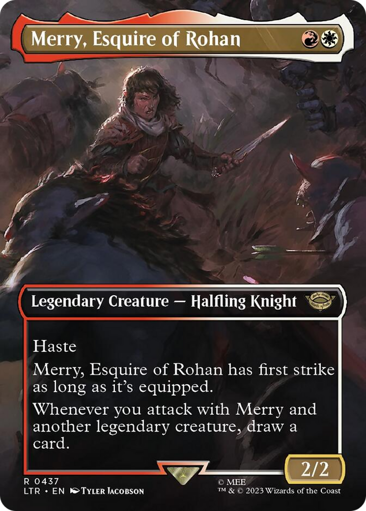 Merry, Esquire of Rohan (Borderless Alternate Art) [The Lord of the Rings: Tales of Middle-Earth] | Arkham Games and Comics