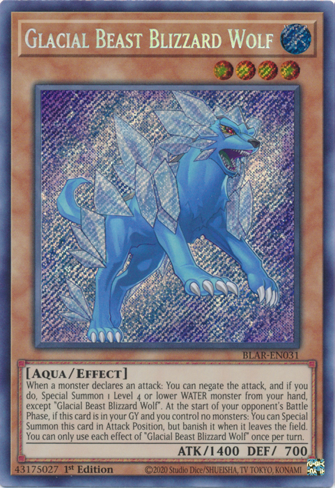 Glacial Beast Blizzard Wolf [BLAR-EN031] Secret Rare | Arkham Games and Comics