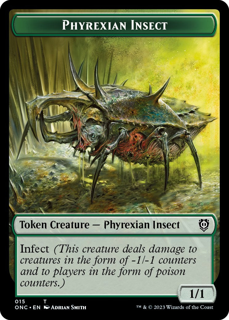 Phyrexian Wurm // Phyrexian Insect Double-Sided Token [Phyrexia: All Will Be One Commander Tokens] | Arkham Games and Comics