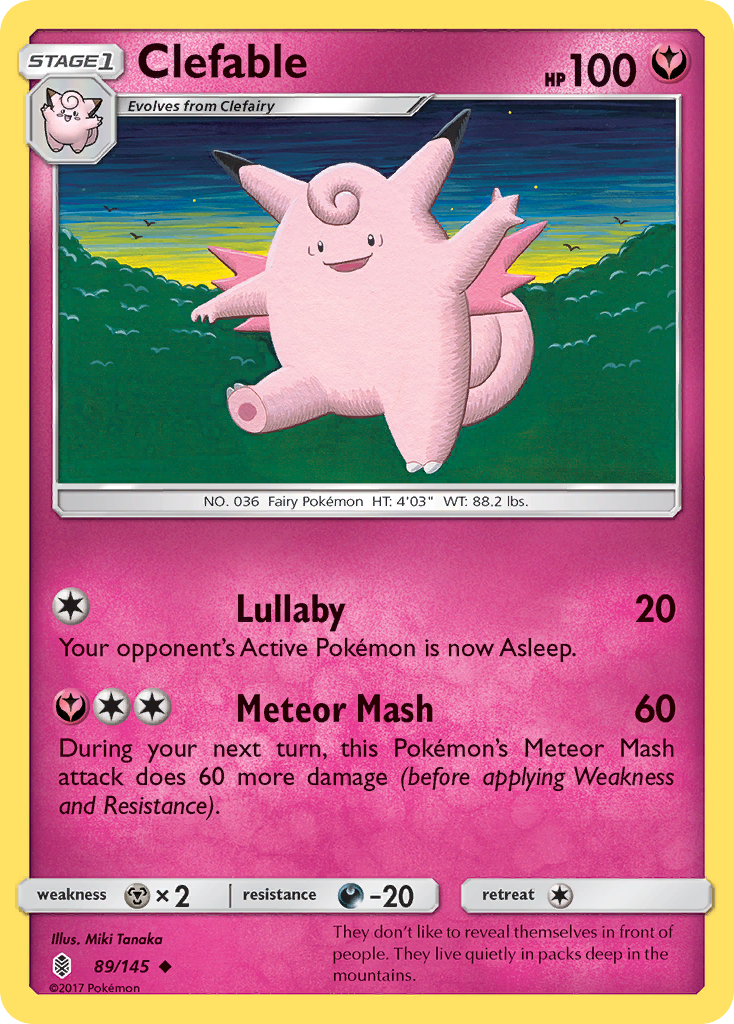 Clefable (89/145) [Sun & Moon: Guardians Rising] | Arkham Games and Comics
