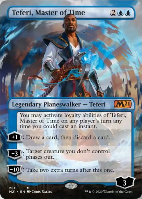 Teferi, Master of Time (Borderless) [Core Set 2021] | Arkham Games and Comics