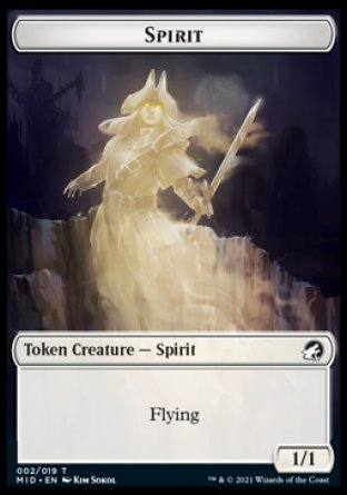 Spirit Token [Innistrad: Midnight Hunt Tokens] | Arkham Games and Comics