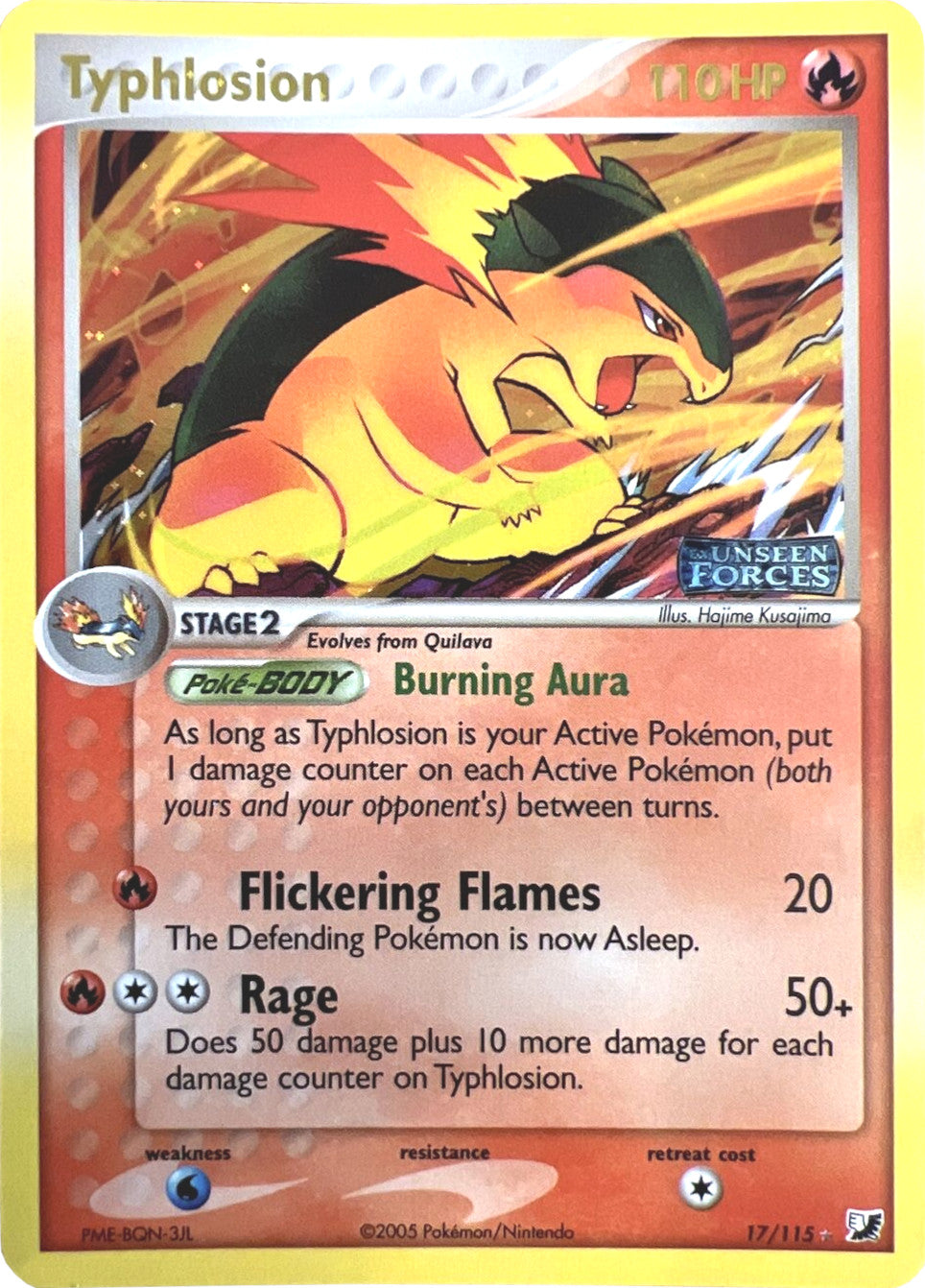 Typhlosion (17/115) (Stamped) [EX: Unseen Forces] | Arkham Games and Comics