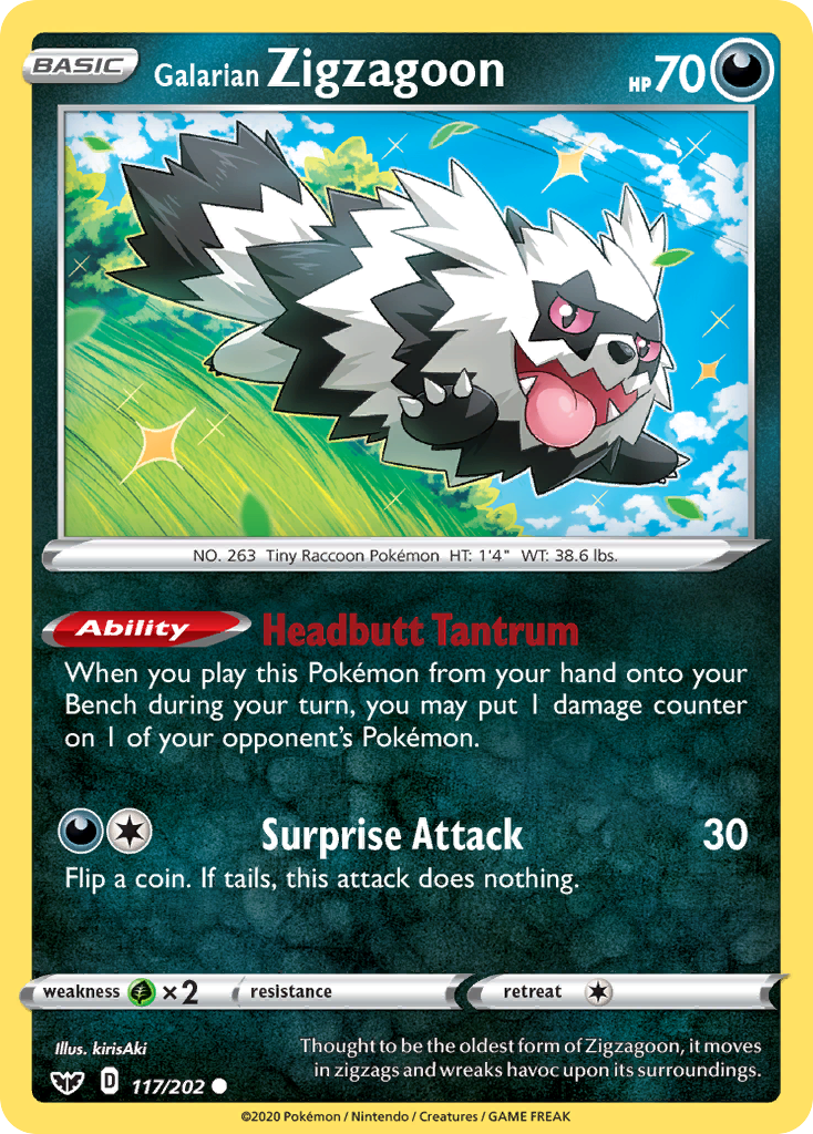 Galarian Zigzagoon (117/202) [Sword & Shield: Base Set] | Arkham Games and Comics