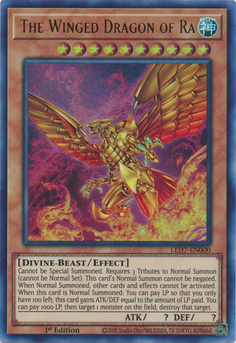 The Winged Dragon of Ra (Alternate Art) [LED7-EN000] Ultra Rare | Arkham Games and Comics