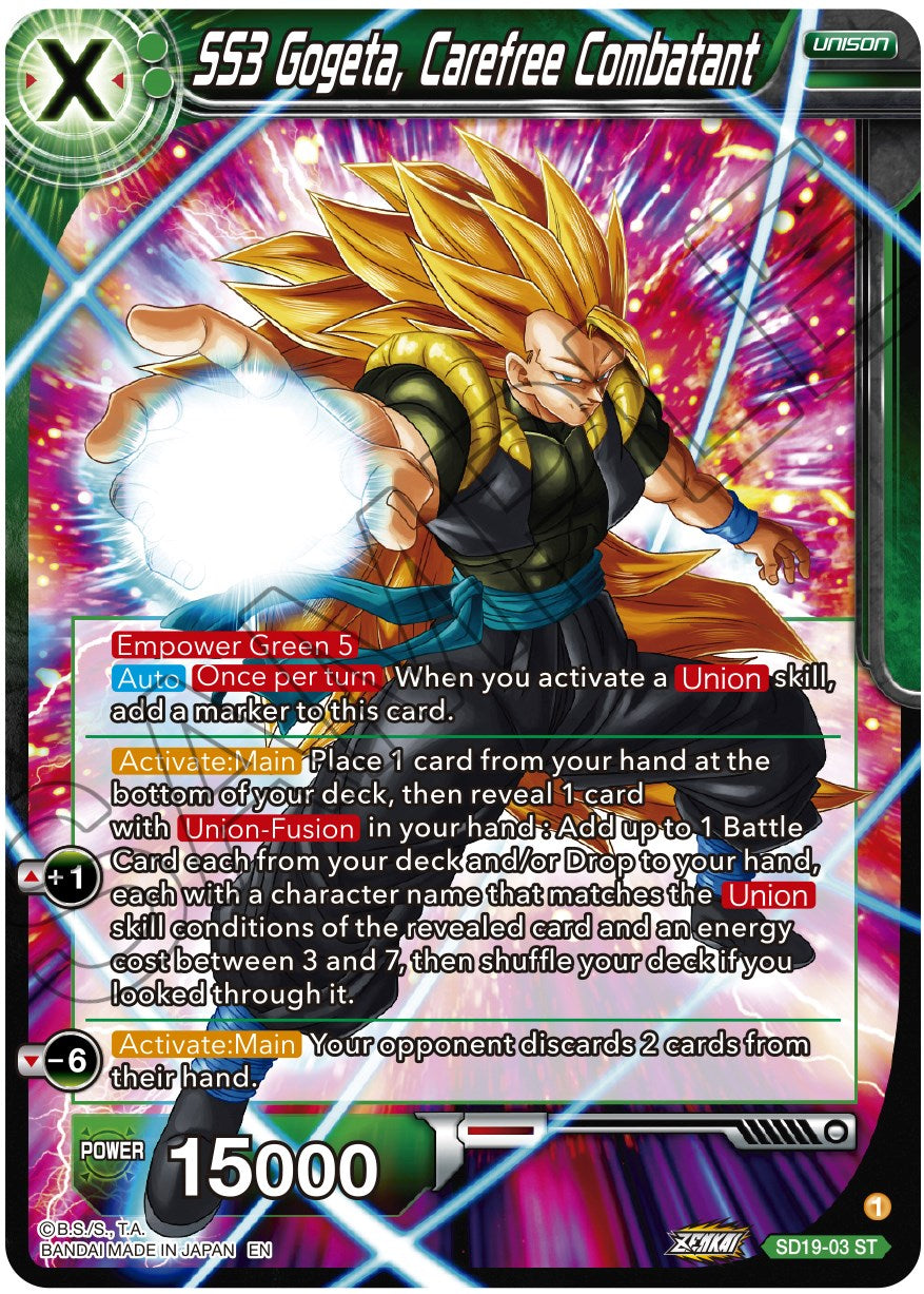 SS3 Gogeta, Carefree Combatant (SD19-03) [Dawn of the Z-Legends] | Arkham Games and Comics