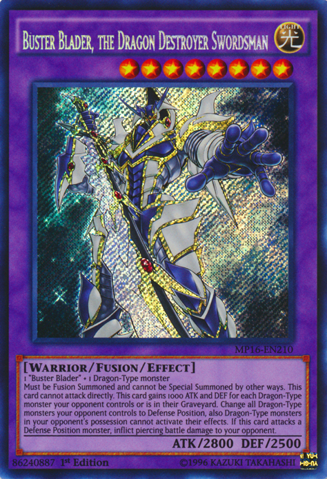 Buster Blader, the Dragon Destroyer Swordsman [MP16-EN210] Secret Rare | Arkham Games and Comics