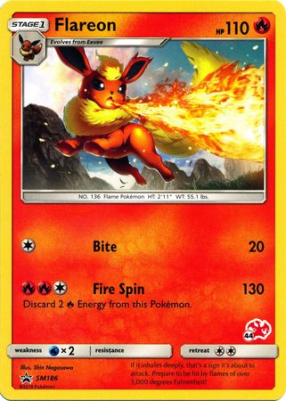 Flareon (SM186) (Charizard Stamp #44) [Battle Academy 2020] | Arkham Games and Comics