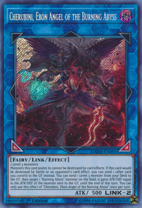 Cherubini, Ebon Angel of the Burning Abyss [DANE-EN095] Secret Rare | Arkham Games and Comics