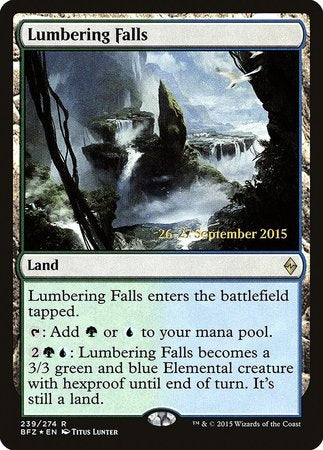 Lumbering Falls [Battle for Zendikar Promos] | Arkham Games and Comics