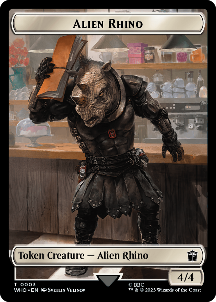 Alien Rhino // Mutant Double-Sided Token [Doctor Who Tokens] | Arkham Games and Comics