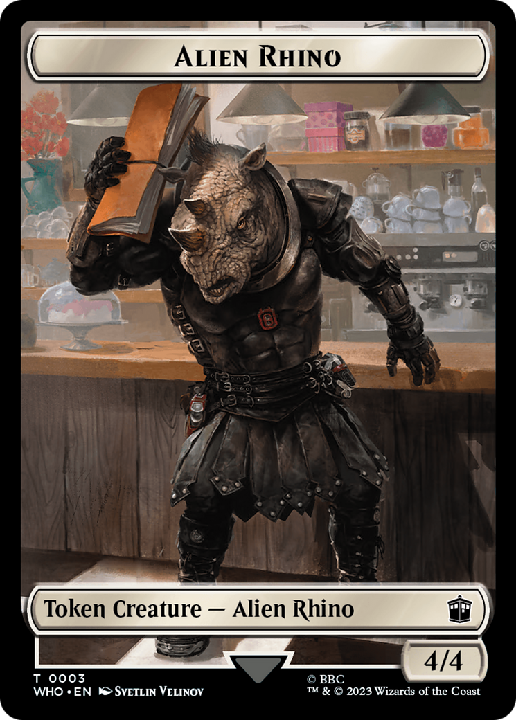 Alien Rhino // Cyberman Double-Sided Token [Doctor Who Tokens] | Arkham Games and Comics