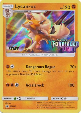 Lycanroc (SM118) (Staff Prerelease Promo) [Sun & Moon: Black Star Promos] | Arkham Games and Comics