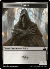 Spirit (0018) // Emblem - Domri Rade Double-Sided Token [Ravnica Remastered Tokens] | Arkham Games and Comics