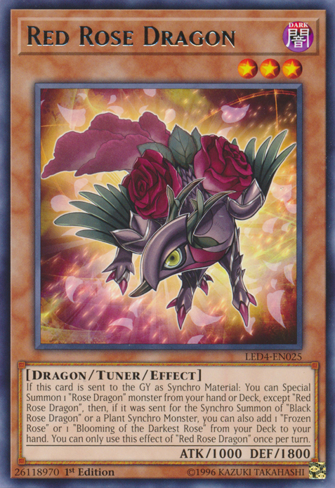 Red Rose Dragon [LED4-EN025] Rare | Arkham Games and Comics