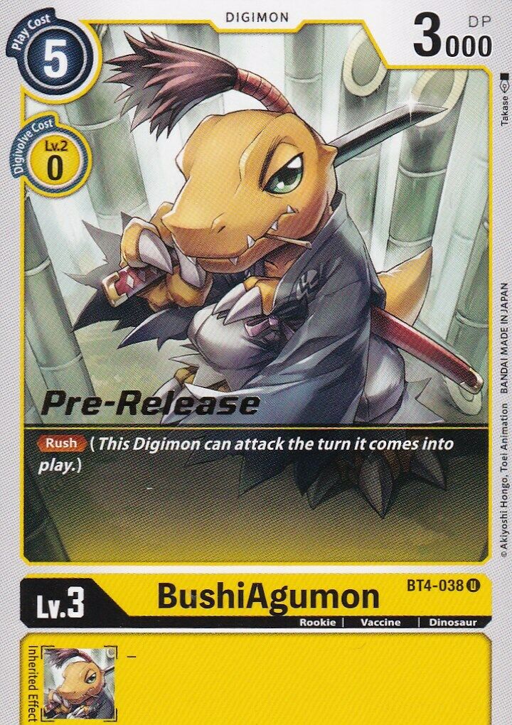 BushiAgumon [BT4-038] [Great Legend Pre-Release Promos] | Arkham Games and Comics