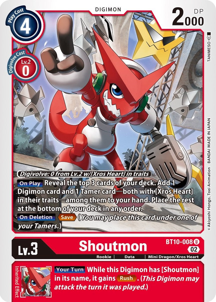 Shoutmon [BT10-008] [Xros Encounter] | Arkham Games and Comics