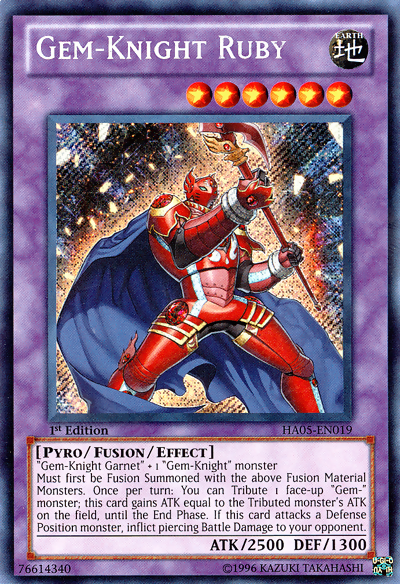 Gem-Knight Ruby [HA05-EN019] Secret Rare | Arkham Games and Comics